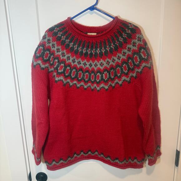 Vintage LL Bean Nordic Wool Fair Isle Sweater. Made in Bulgaria. Casual, Preppy - Picture 3 of 10